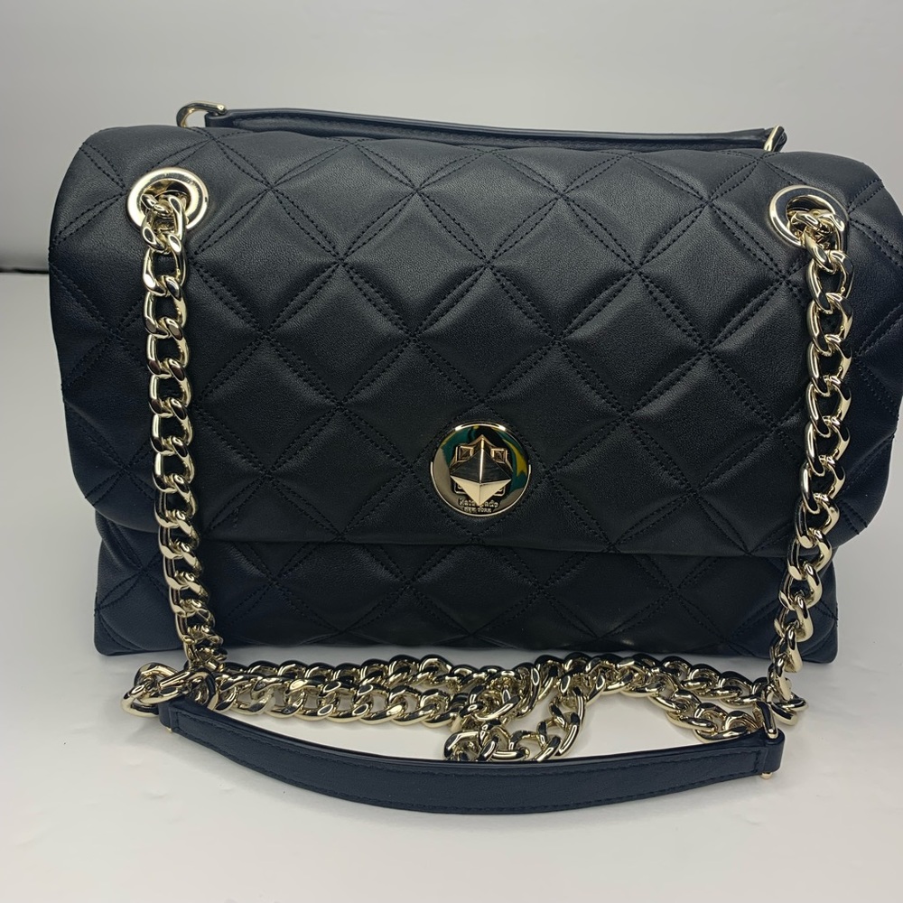 Kate Spade New York Black Natalia Smooth Quilted Leather Crossbody/shoulder bag